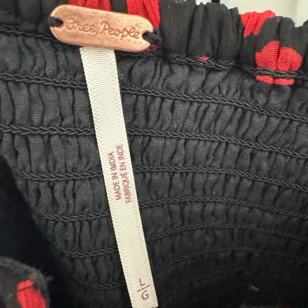 Free People Parker Top in Red & Black